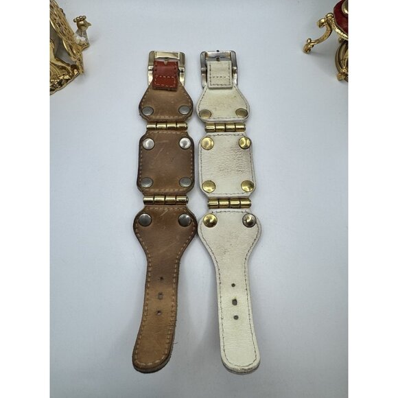 Signed CC Skye Belt Buckle Cuff Bracelet Two Tone And Gold Tone Metal Nice Heavy - Picture 7 of 11